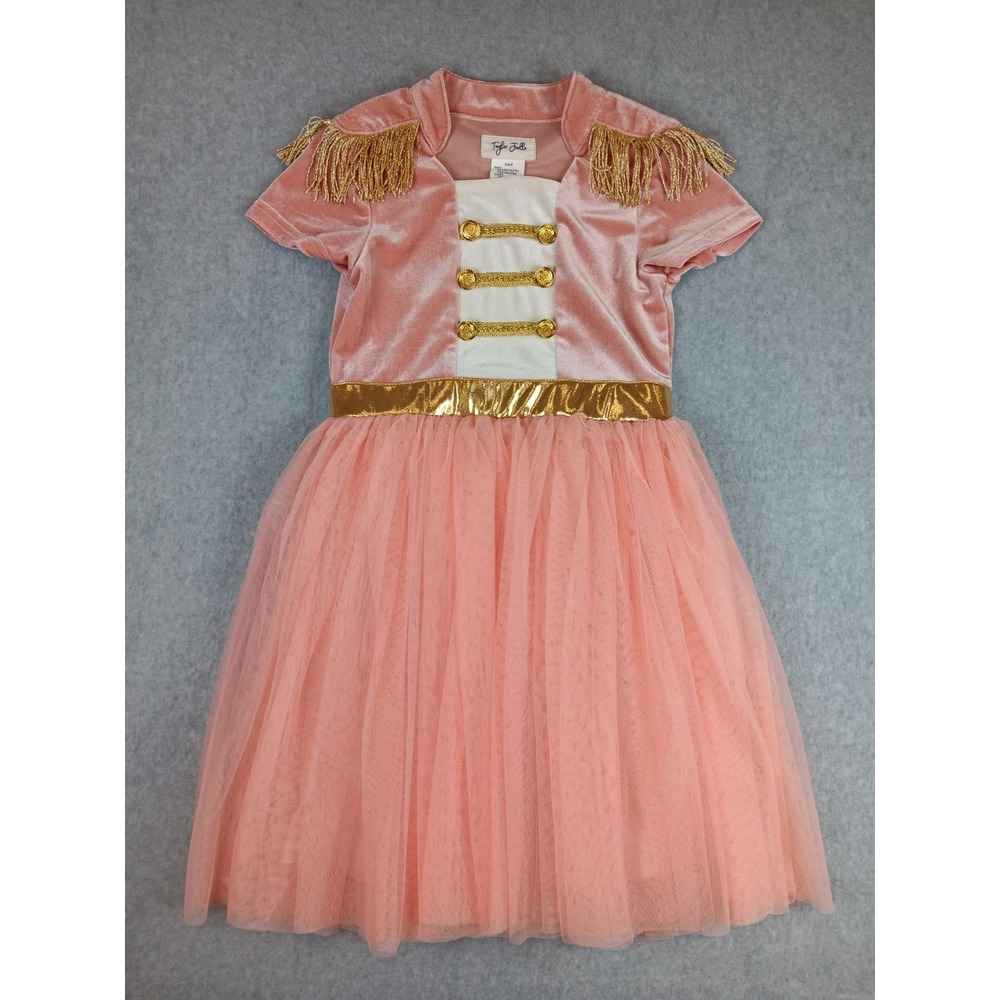 Taylor Joelle Nutcracker Dress EUC Size 8 Kids Pink Gold Velvet Tulle